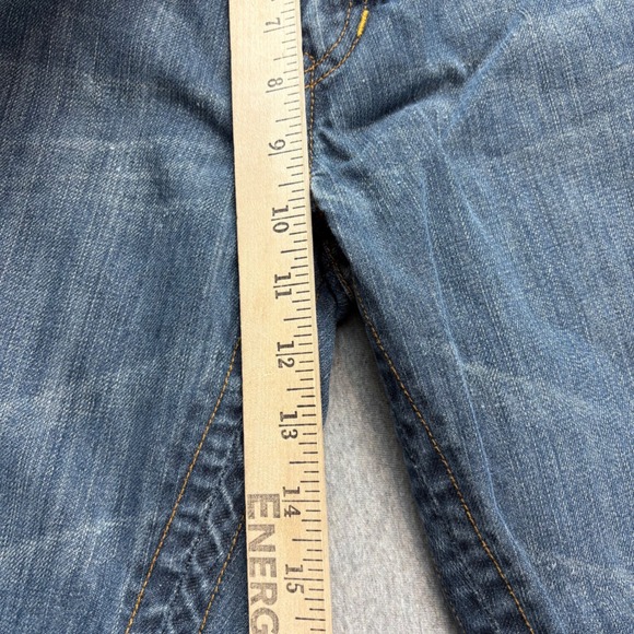 Fox Denim Duster Jeans Mens 31 Blue Y2K Racing VTG Grunge Relaxed Fit Bootcut - Picture 13 of 16